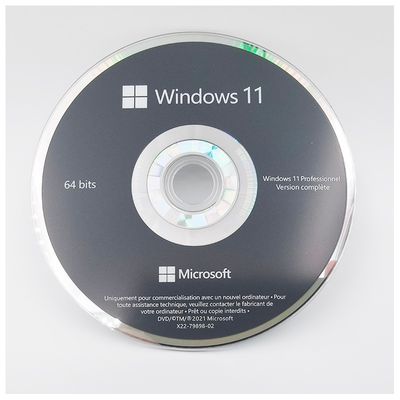 Original Windows 11 Pro OEM DVD Edição francesa Licença de Construtor de Sistema de 64 bits para Negócios