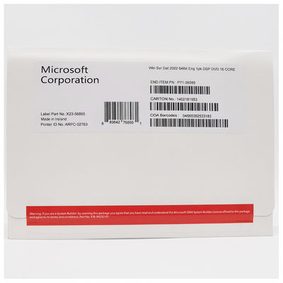 Sistema operacional Windows Server 2022 DVD padrão de 64 bits versão OEM