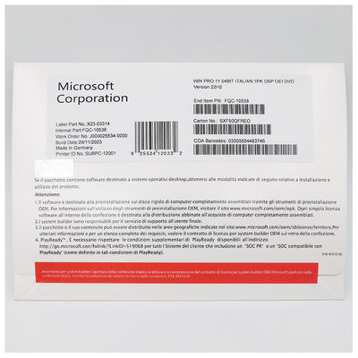 Microsoft Windows 11 Pro OEM Licença de Estação de Trabalho Profissional Italiana com BitLocker e Desktop Remoto