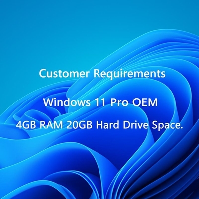 Requisitos do Cliente Windows 11 Pro OEM 4GB RAM 20GB de Espaço em Disco Rígido