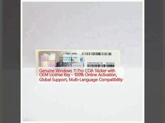 Autocolante original do Windows 11 Pro COA com chave de licença OEM - 100% ativação online, suporte global, compatibilidade multilíngue