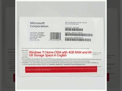 Windows 11 Home OEM com 4 GB de RAM e 64 GB de espaço de armazenamento em inglês