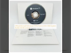 Licença Oficial Microsoft Windows 11 Pro Francês DVD OEM System Builder 64-Bit